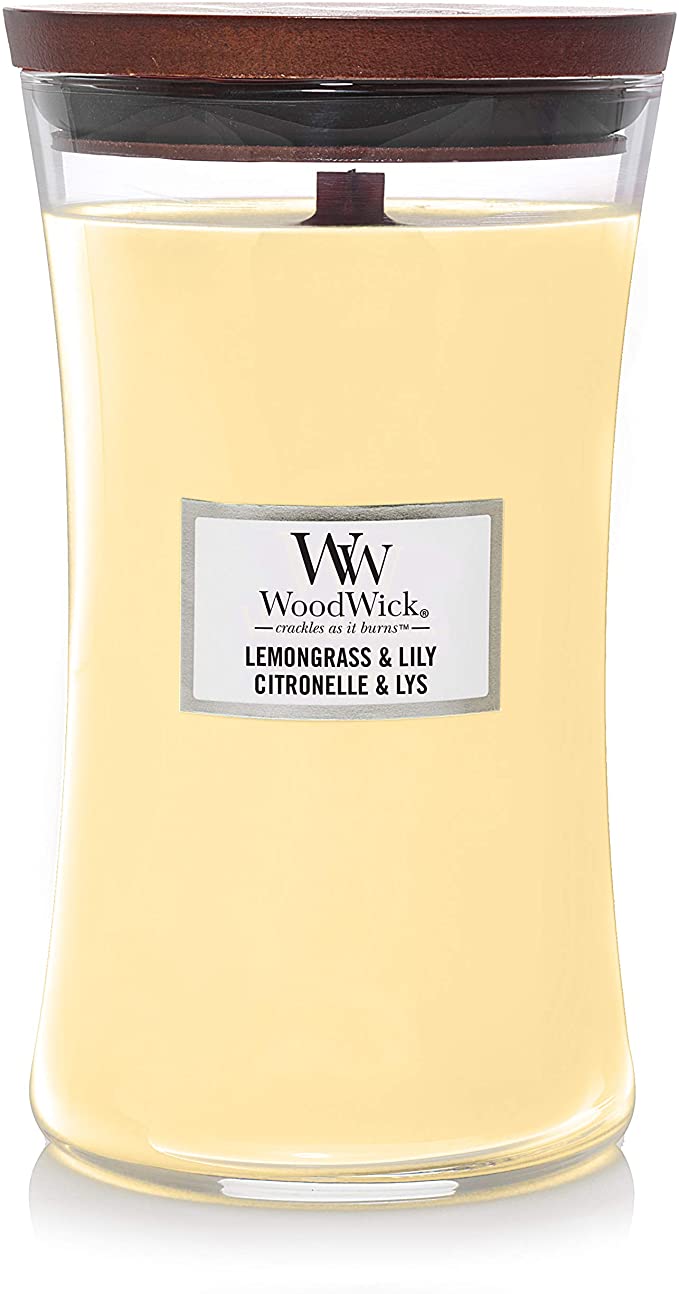 Свеча Large Lemongrass & Lily Wood Wick 609 г — фото №1