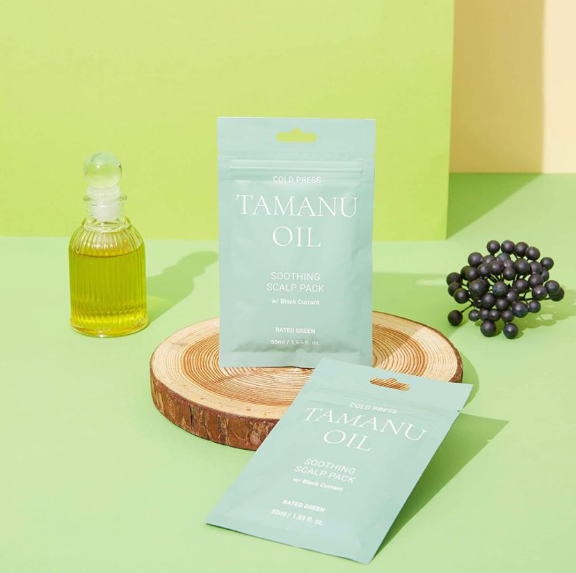 Маска-саше заспокійлива з маслом таману Tamanu Oil Soothing Scalp Pack Rated Green 50 мл — фото №4