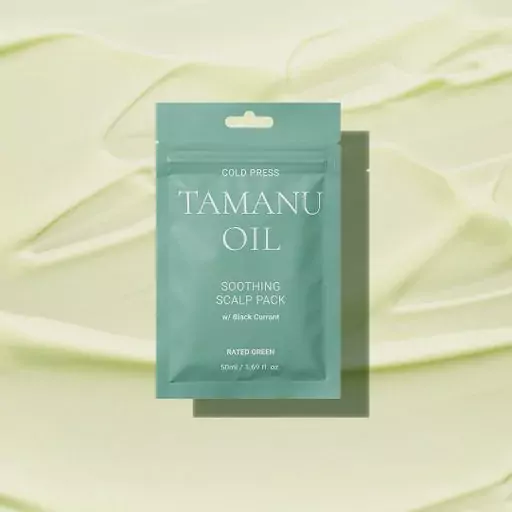 Маска-саше успокаивающая с маслом таману Tamanu Oil Soothing Scalp Pack Rated Green 50 мл — фото №2