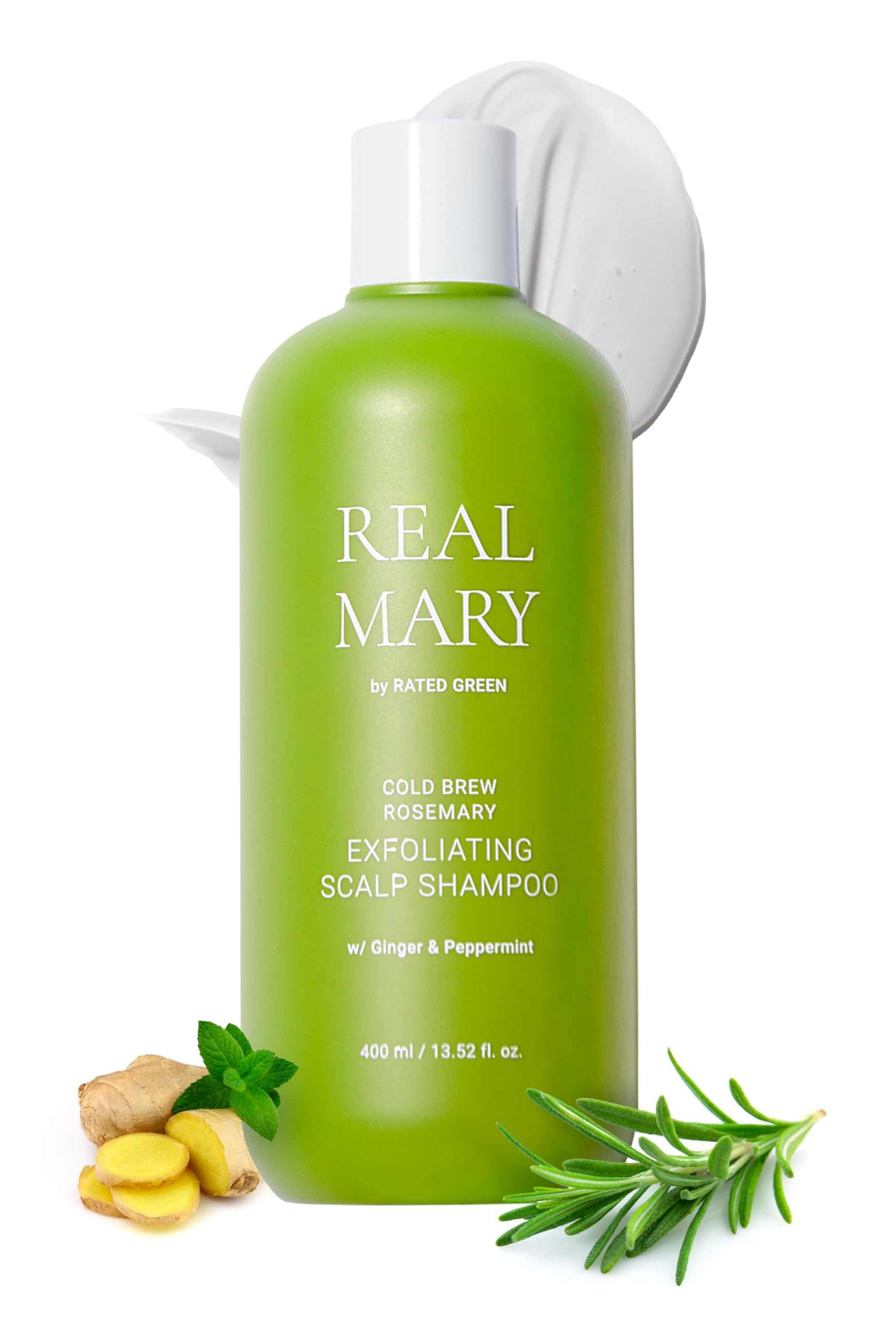 Шампунь глубокоочищающий с соком розмарина Real Mary Exfoliating Scalp Shampoo Rated Green 400 мл — фото №2