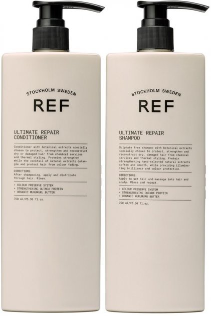 Двойной уход Глубокое восстановление шампунь+кондиционер Ultimate Repair Duo REF 750 мл — фото №1