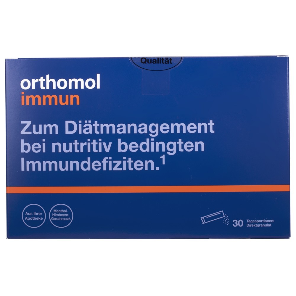 Витаминный комплекс Orthomol Immun Directgranulat Ментол — Малина (восстановление иммунной системы) 30 дней Orthomol 1 уп — фото №2