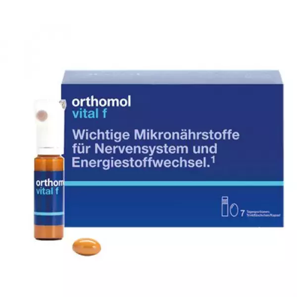 Витаминный комплекс Vital F питьевой 7 дней для женщин Orthomol 1 уп — фото №1