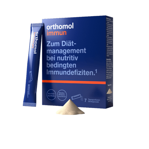 Витаминный комплекс Immun Directgranulat Ментол — Малина (восстановление иммунной системы) 7 дней Orthomol 1 уп — фото №1