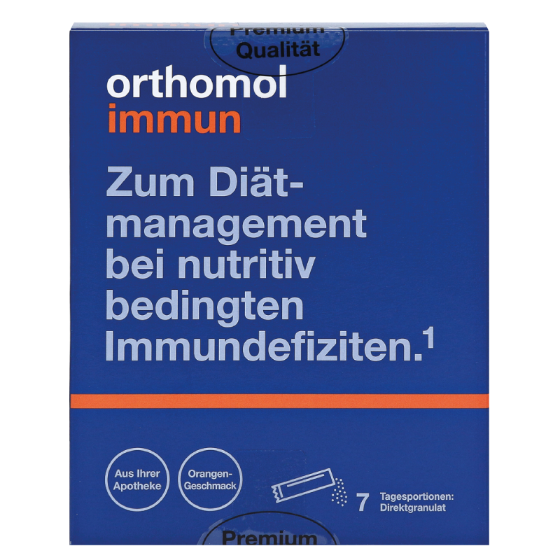 Витаминный комплекс Immun Directgranulat Ментол — Малина (восстановление иммунной системы) 7 дней Orthomol 1 уп — фото №2