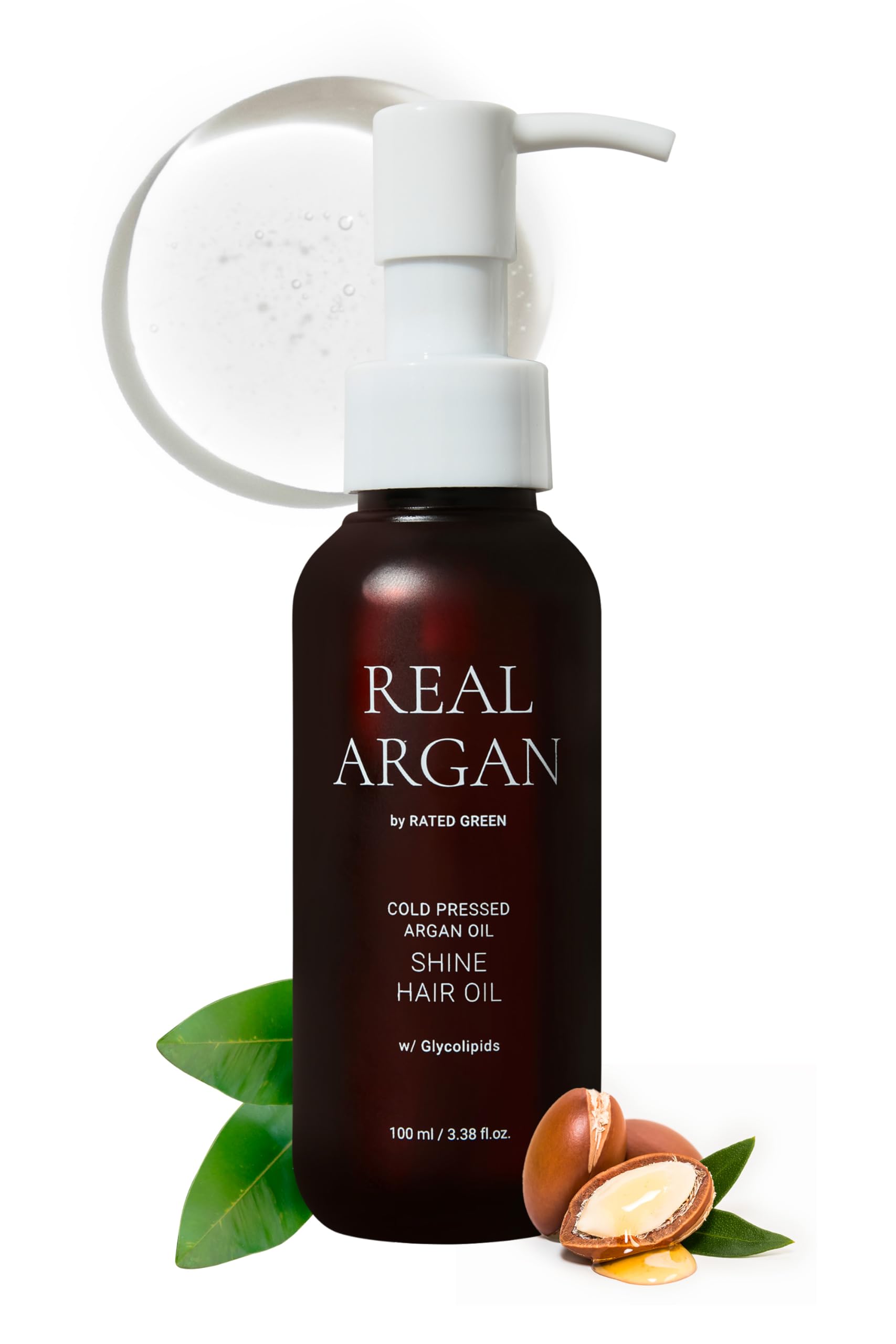 Арганове масло для волосся Real Argan Cold Pressed Argan Oil Hair Shine Oil Rated Green 100 мл — фото №2