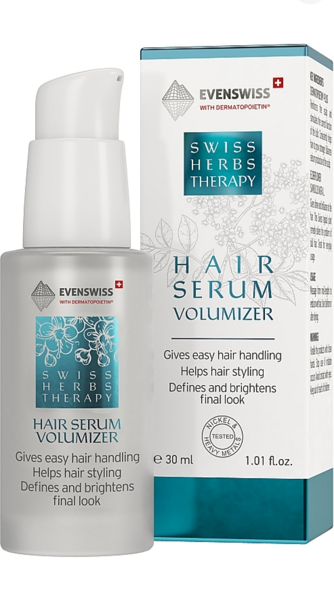 Сироватка для об’єму волосся Hair serum Volumizer-swiss herbs therapy Evenswiss 30 мл — фото №1