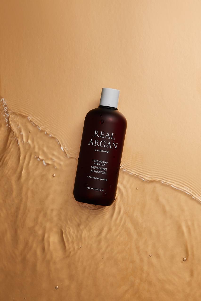 Шампунь восстанавливающий с аргановым маслом Real Argan Repairing Shampoo Rated Green 400 мл — фото №2