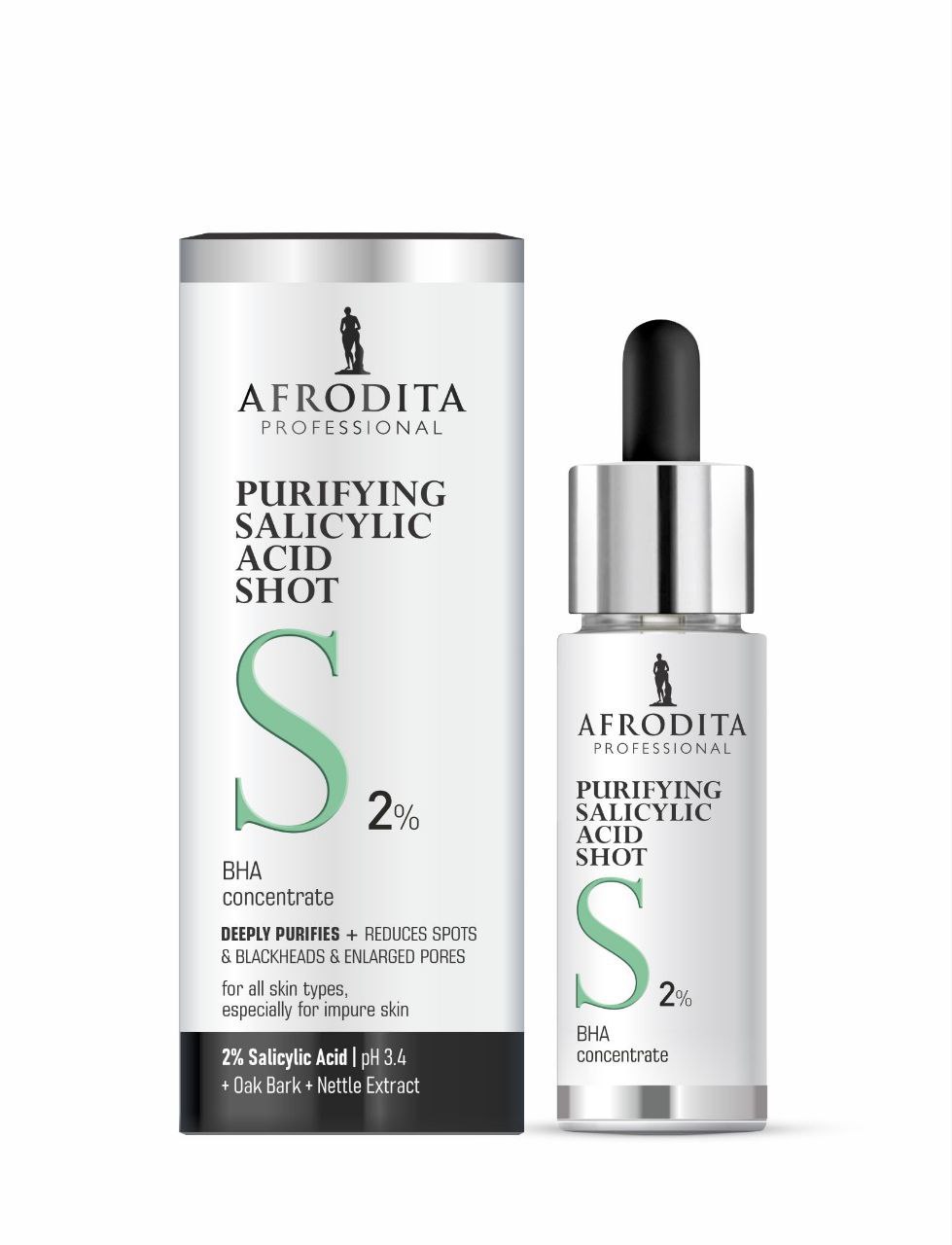 Концентрат для очищення  шкіри з саліциловою кислотою Purifying Salicylic Acid  Shot S 2% Afrodita 30 мл — фото №2