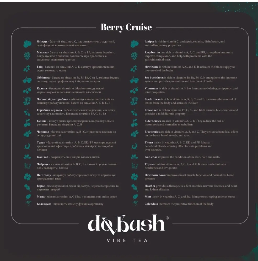 Чай “Ягідний” Berry Cruise (дизайн платівка) Dovbush 1 уп — фото №3