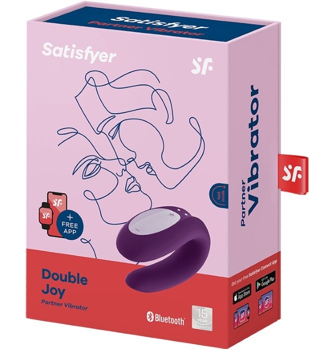 Смарт-вібратор для пар Satisfyer Double Joy Violet із широким кліторальним стимулятором	(Німеччина) Інтимні товари 1 шт — фото №2