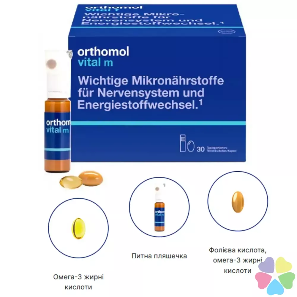 Витаминный комплекс Vital M питьевой 30 дней для мужчин Orthomol 1 уп — фото №4