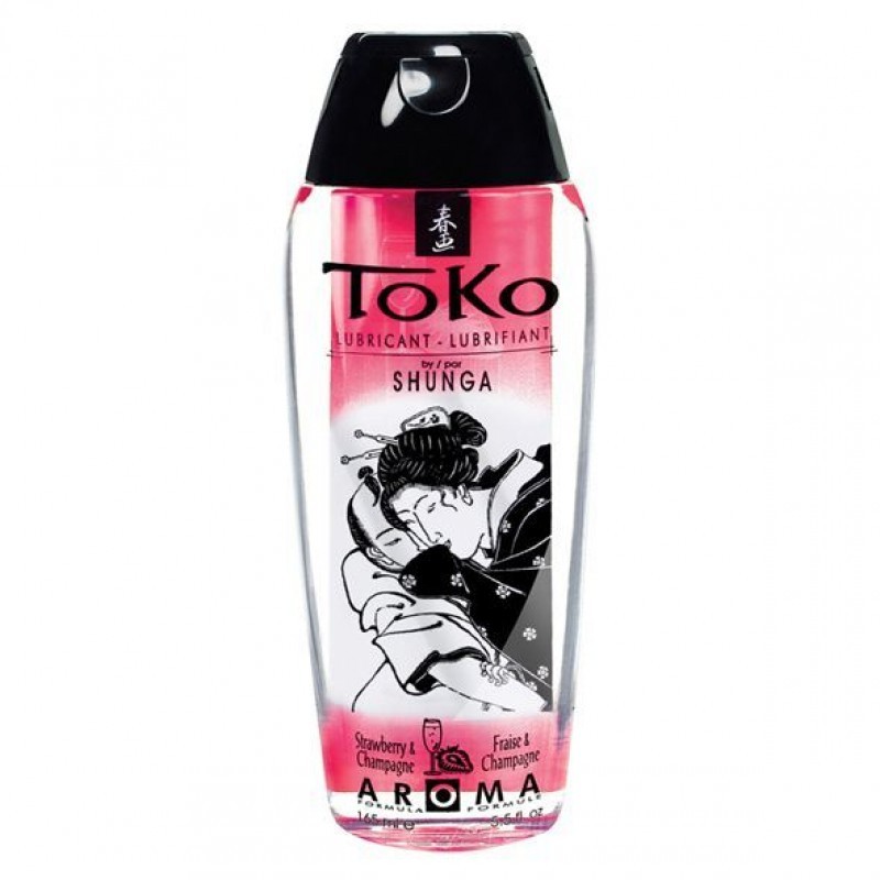 Лубрикант на водній основі Shunga Toko Aroma-Sparkling Strawberry Wite /не містить цукру Інтимні товари 165 г — фото №1