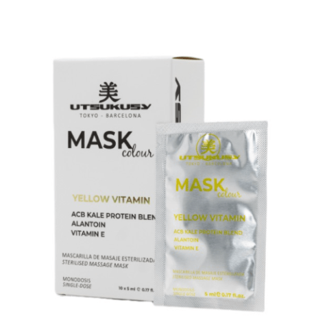 Маска-ліфтинг лімфодренажна проти зморшок Mask Color Yellow Vitamin саше Utsukusy 5 мл — фото №1