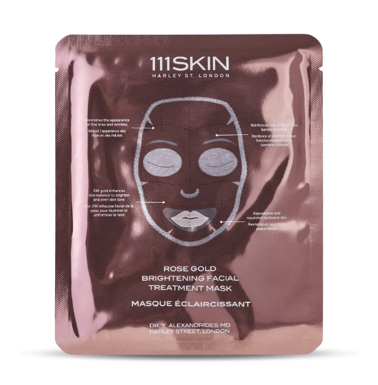 Маска освітлююча з рожевим золотом Rose Gold Brigtening Facial Treatment mask Box 111 SKIN 5 шт — фото №1