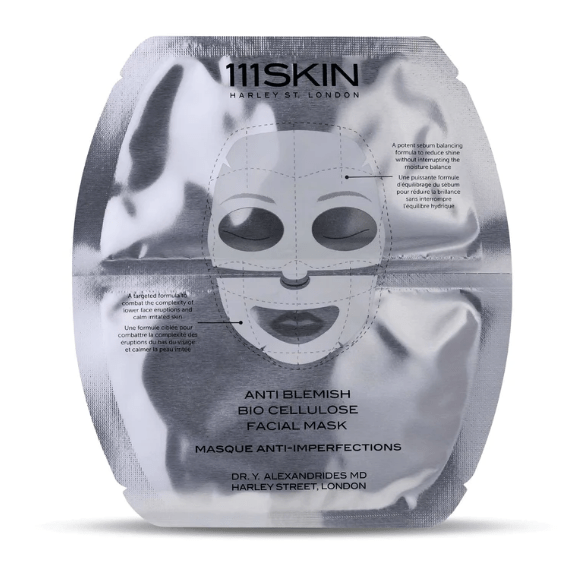 Биоцеллюлозная противовоспалительная маска для лица Anti Blemish Bio Cellulose Facial Mask Box 111 SKIN 5 шт — фото №1