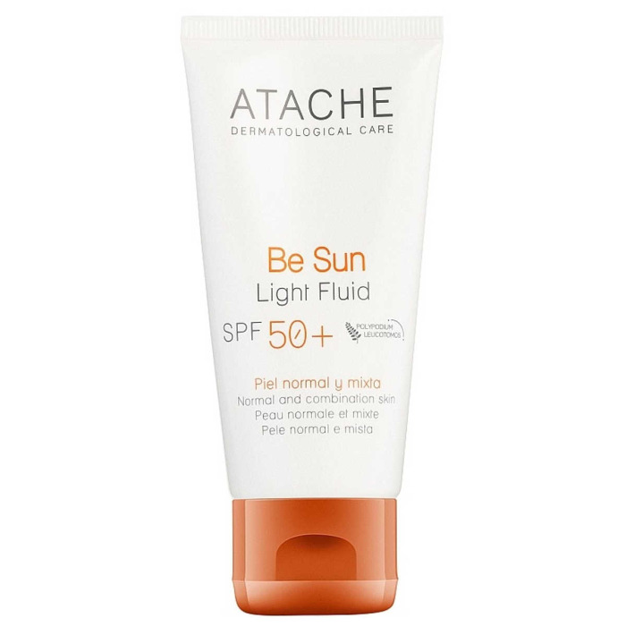 Омолаживающий солнцезащитный флюид для всех типов кожи Be Sun Light Fluid SPF 50+ Atache 50 мл — фото №1
