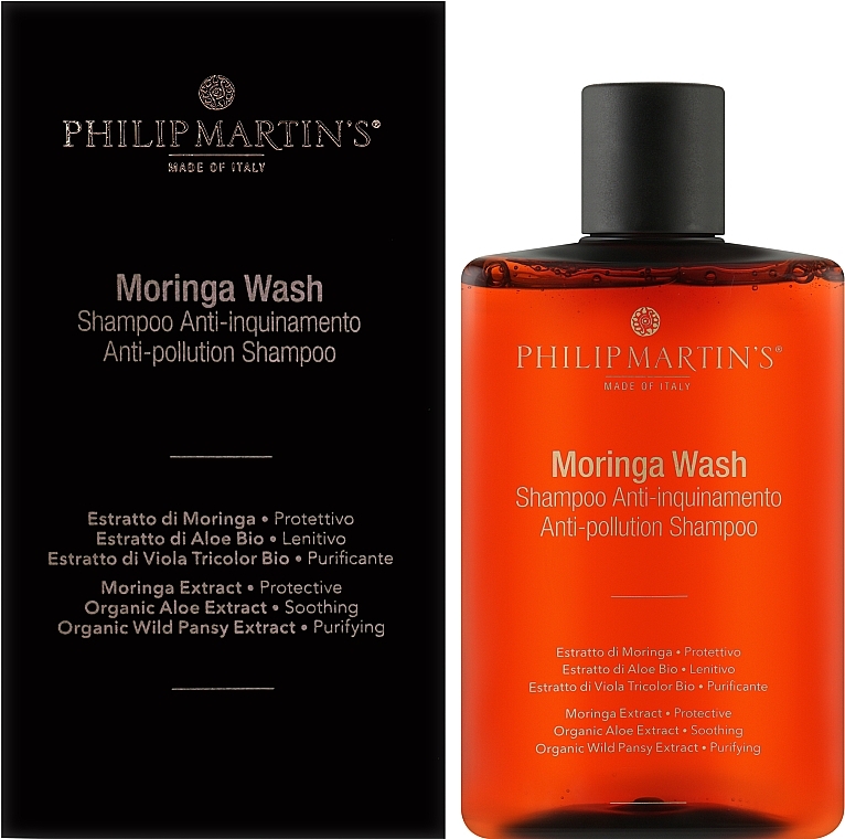 Шампунь глубокой очистки от токсинов и вредных веществ Moringa Wash Philip Martin’s 320 мл — фото №2