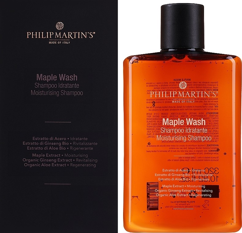 Шампунь питательный и увлажняющий с кленовым экстрактом Maple Wash Philip Martin’s 320 мл — фото №2