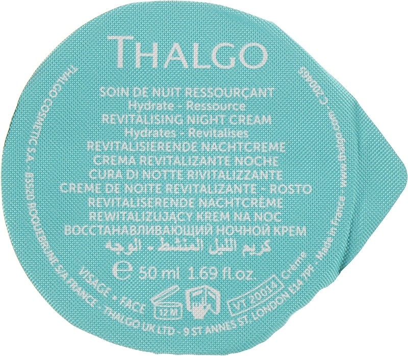 Восстанавливающий увлажняющий ночной крем Revitalising Night Cream Thalgo 50 мл экозапаска — фото №2