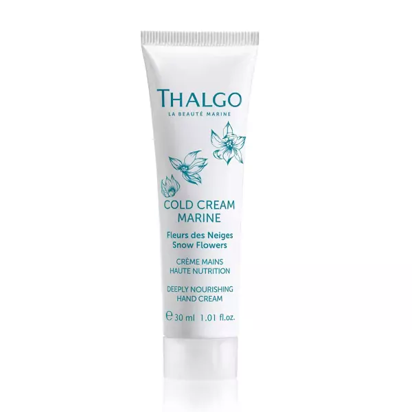 Интенсивный питательный крем для рук с ароматом белых цветов Cold Cream Marine Deeply Nourishing Hand Cream Thalgo 30 мл — фото №1