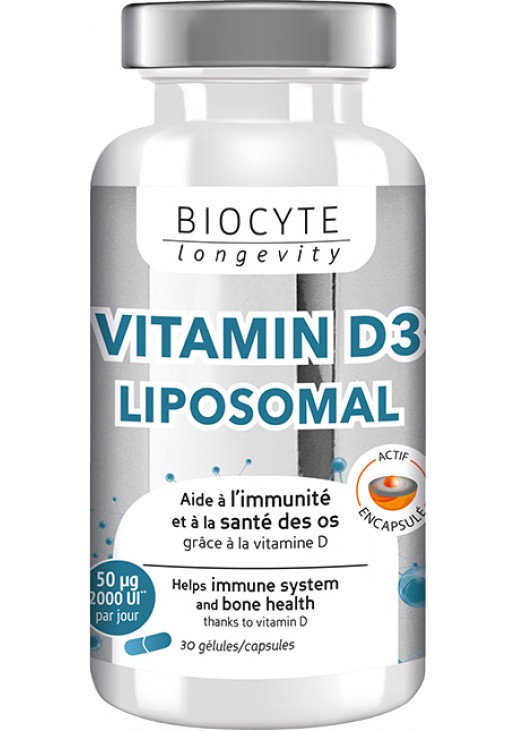 Дієтична добавка для здоров’я кісток і імунної системи Vitamine D3 Liposomal Biocyte 30 шт — фото №1