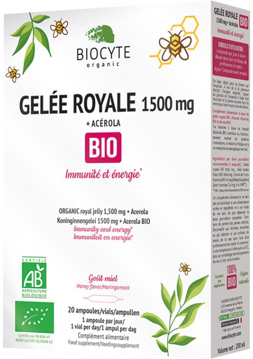 Дієтична добавка для зменшення втоми та підтримки імунної системи Gelee Royale Bio Biocyte 20 шт — фото №1