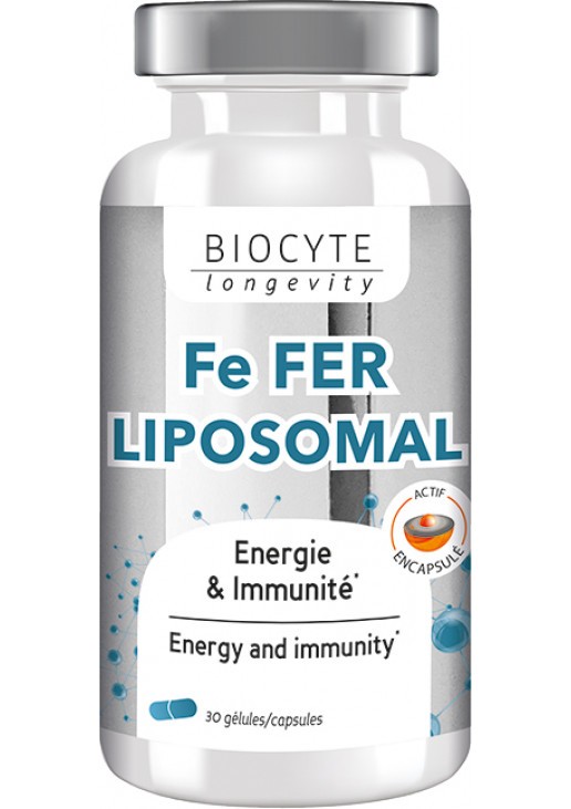 Дієтична добавка для утворення еритроцитів та гемоглобіну Fe Fer Liposomal Biocyte 30 шт — фото №1