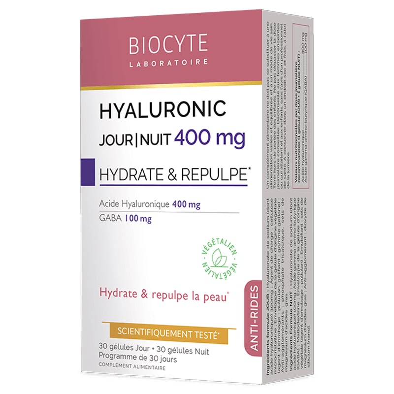 Диетическая добавка увлажняет и придает эластичность кожи Hyaluronic Jour/Nuit Biocyte 400 мг. — фото №1