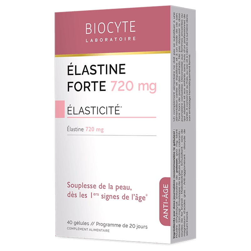 Диетическая добавка придает гибкости и упругости коже Elastine Forte Biocyte 40 шт. — фото №1