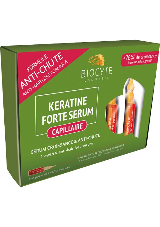 Дієтична добавка для боротьби з випаданням волосся Keratine Forte Serum Anti-Chute  Biocyte 5 шт — фото №1