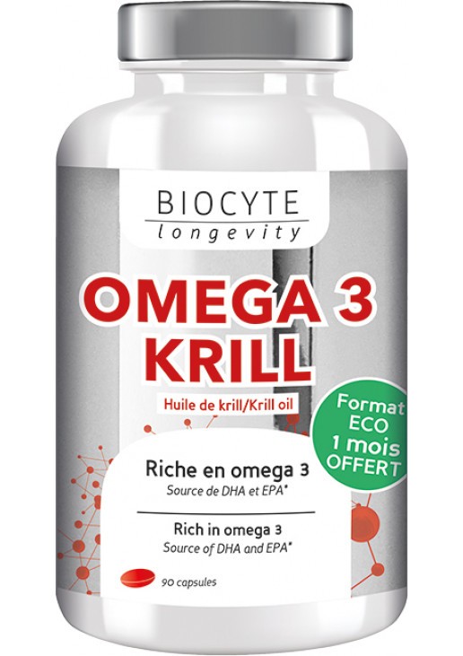 Дієтична добавка для здоров’я серця, мозку та зору Omega 3 Krill Biocyte 90 шт — фото №1