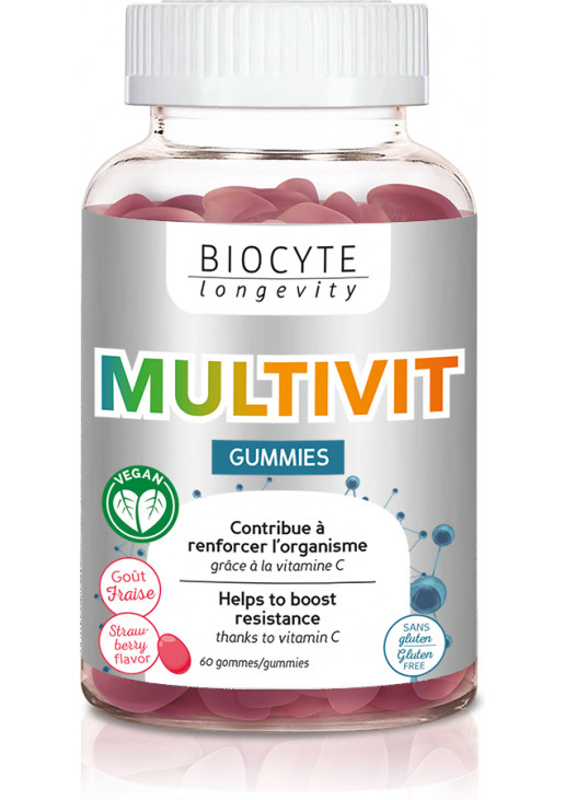 Дієтична добавка для загального підтримання організму Multivit Gummies Biocyte 60 шт — фото №1