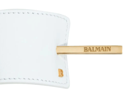 Заколка-зажим белая кожаная Balmain Leather Hair Barrette White 1 шт — фото №2