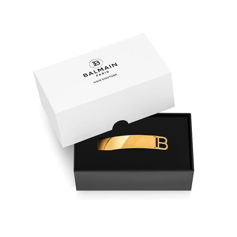 Заколка-автомат золотая «B» Balmain Limited Edition Barrette Pour Cheveux B Gold SS21 1 шт — фото №2