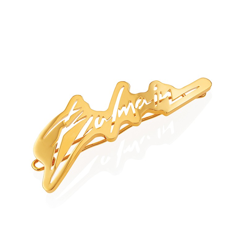 Заколка-затискач золота “Лого” Balmain Slide Signature Logo 18K Gold FW21 1 шт — фото №1