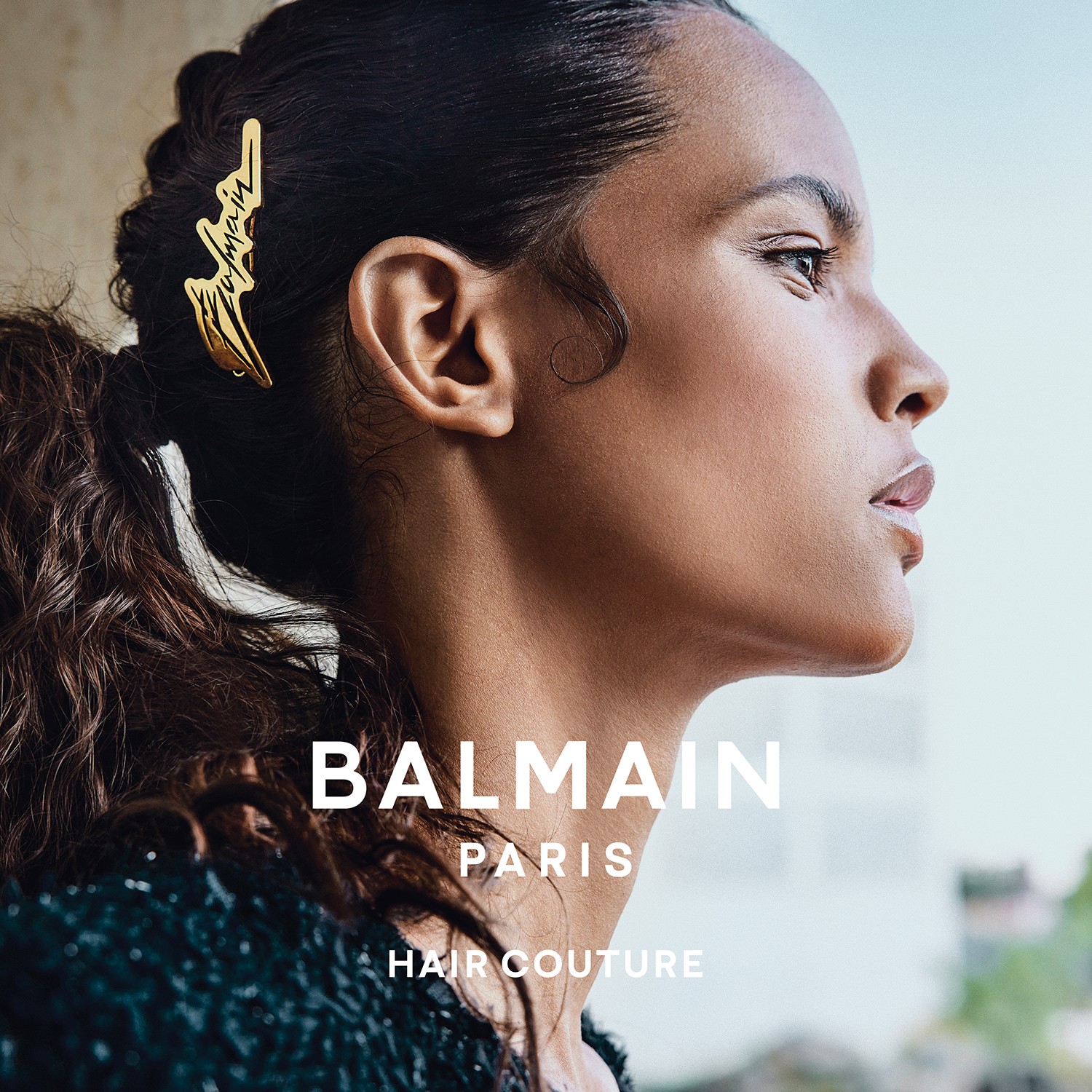 Заколка-зажим золотая «Лого» Balmain Slide Signature Logo 18K Gold FW21 1 шт — фото №4