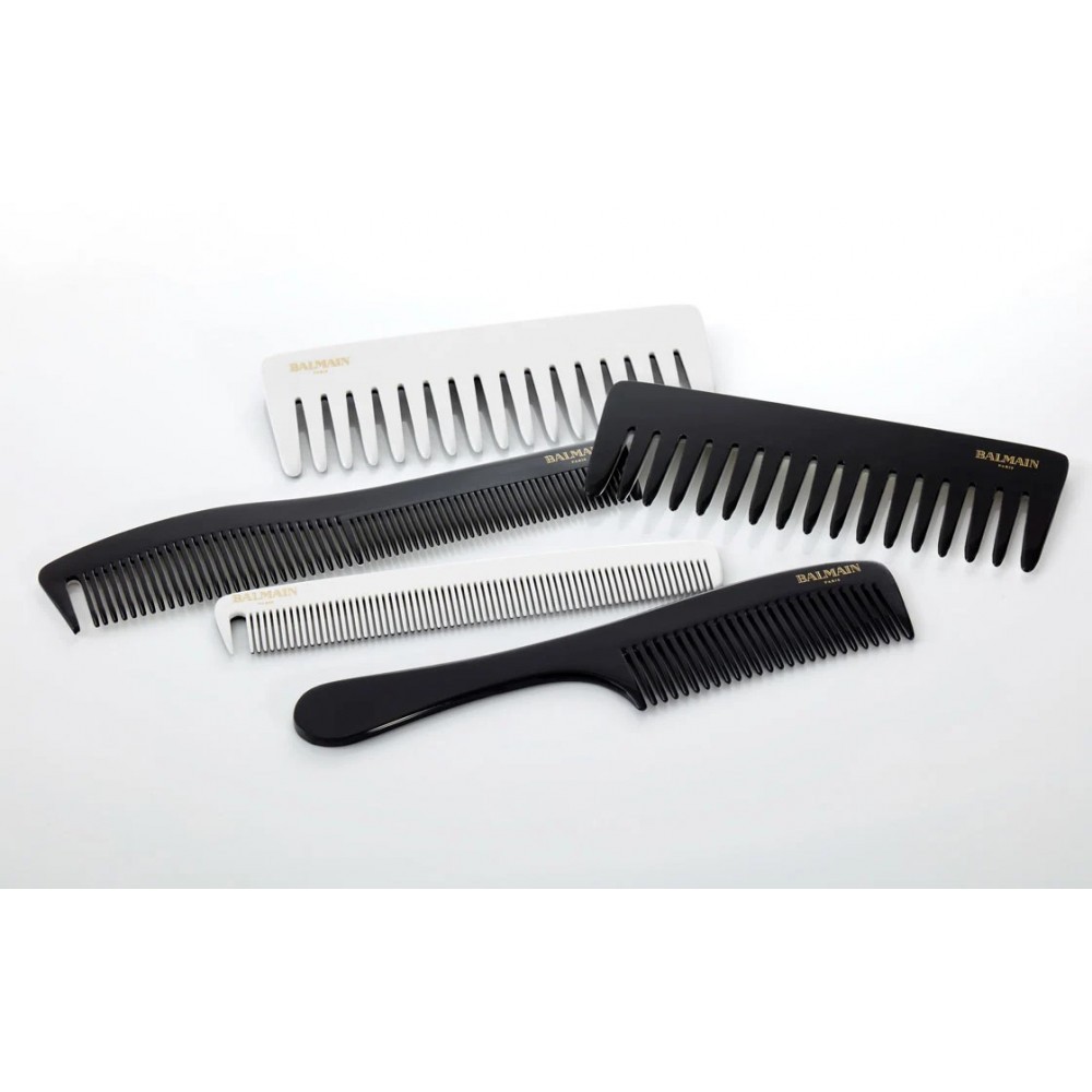 Гребінець для стрижки чорний та білий Balmain Contour Comb Black and White 1 шт — фото №4