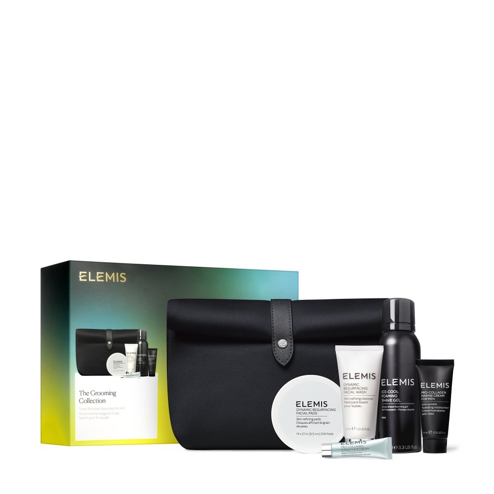 Бестселлеры для лица и тела в люкс косметичке Для Него Elemis The Grooming Collection 30 мл + 100 мл + 14 шт + 4 мл + 15 мл + 1 шт — фото №2