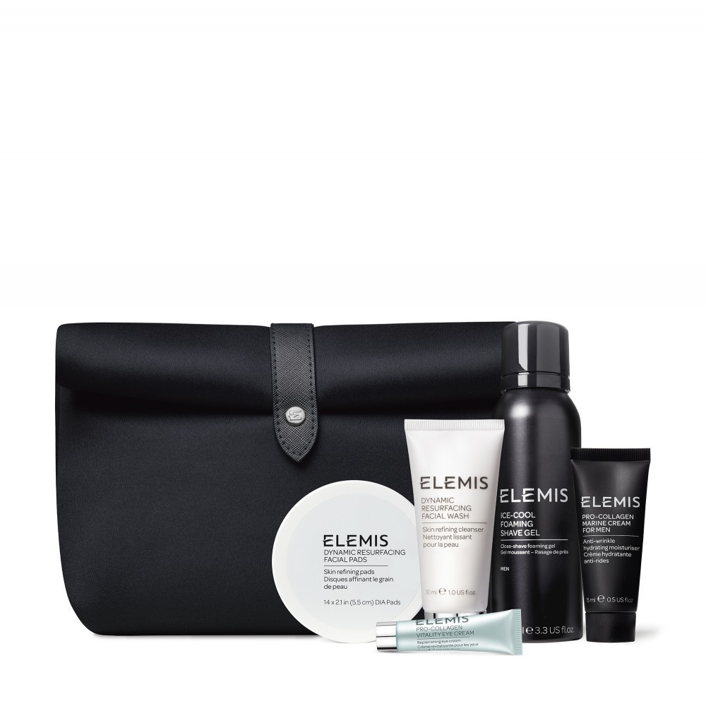 Бестселлеры для лица и тела в люкс косметичке Для Него Elemis The Grooming Collection 30 мл + 100 мл + 14 шт + 4 мл + 15 мл + 1 шт — фото №1