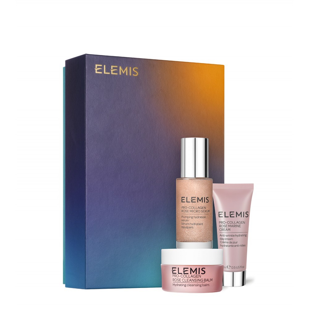 Подарункове легендарне тріо для обличчя Про-Колаген Троянда Elemis Kit: The Pro-Collagen Rose Icons 20 г + 15 мл + 30 мл — фото №1