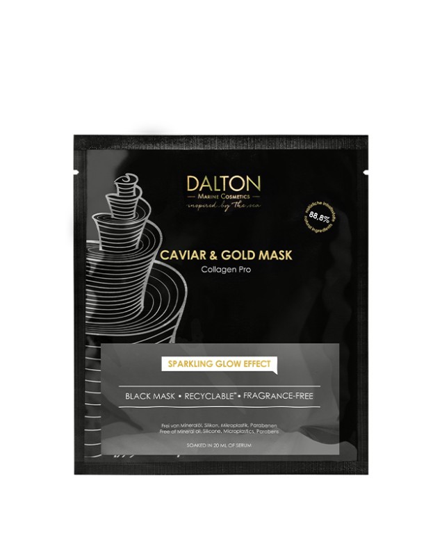 Преміум антивікова маска з ікрою та золотом Колаген Про Universal Face Care Caviar & Gold Mask Collagen Pro Dalton 1 шт — фото №1