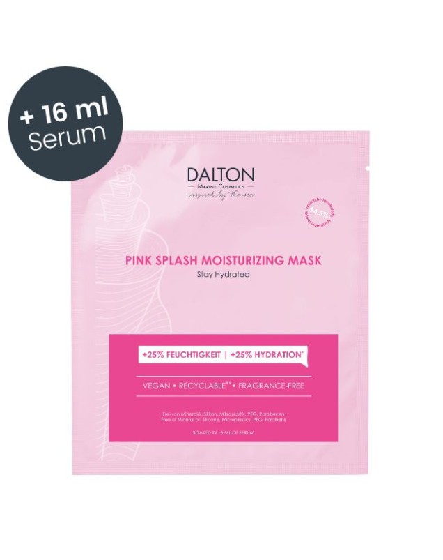 Біоцелюлозна зволожуюча маска Рожевий сплеск Sheet Mask Pink Splash Hydrating Mask Dalton 1 шт — фото №1