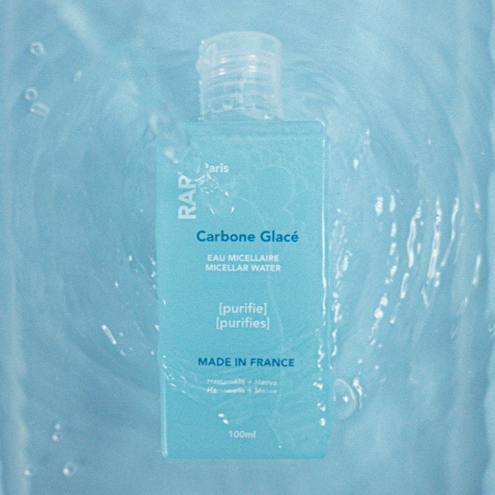 Міцелярна вода з гамамелісом та екстрактом мальви Carbone Glacé Purifying Micellar Water Rare Paris 100 мл — фото №3