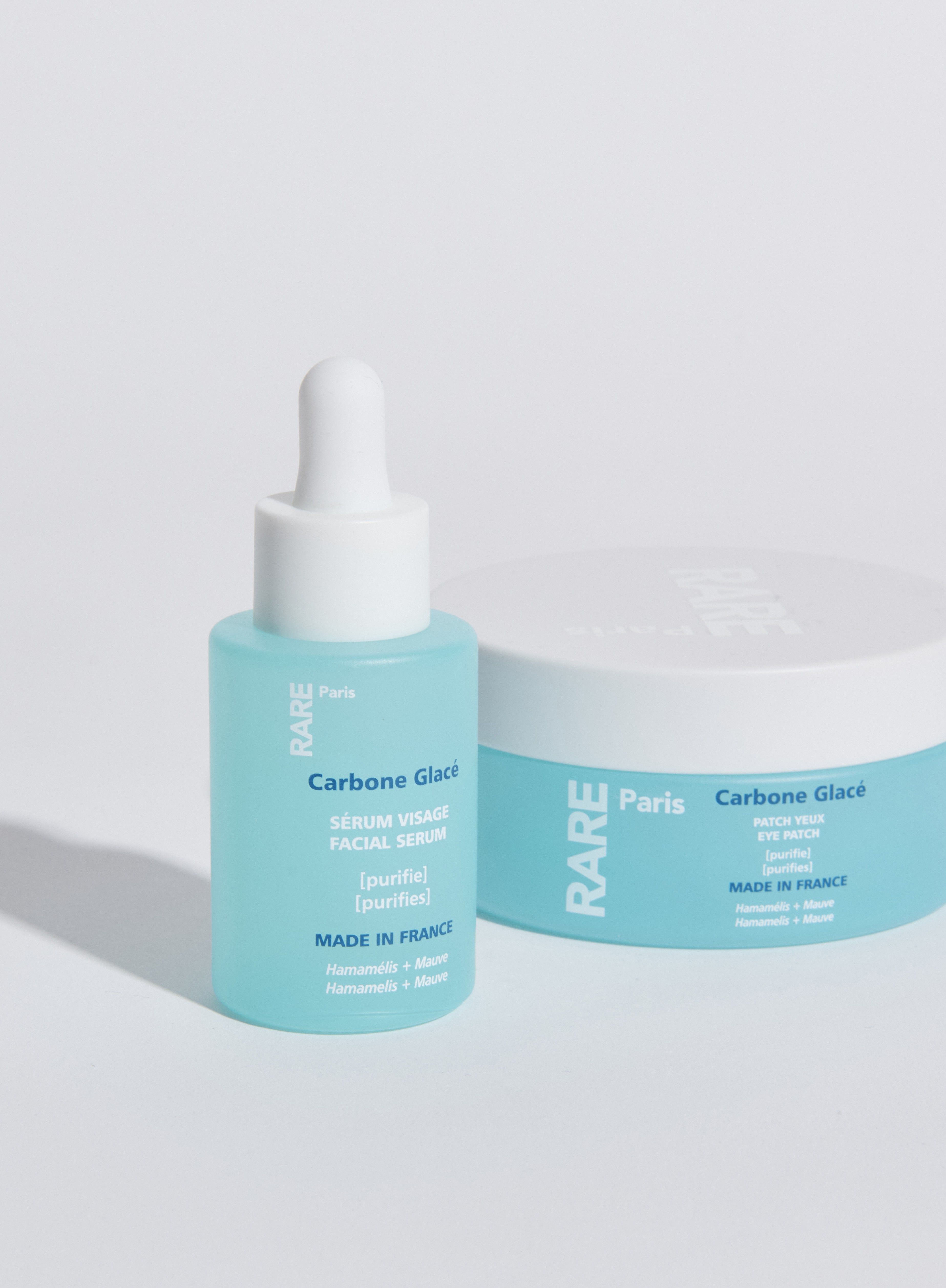 Очищающая сыворотка для лица с гамамелисом и экстрактом мальвы Carbone Glacé Purifying Face Serum Rare Paris 30 мл — фото №5