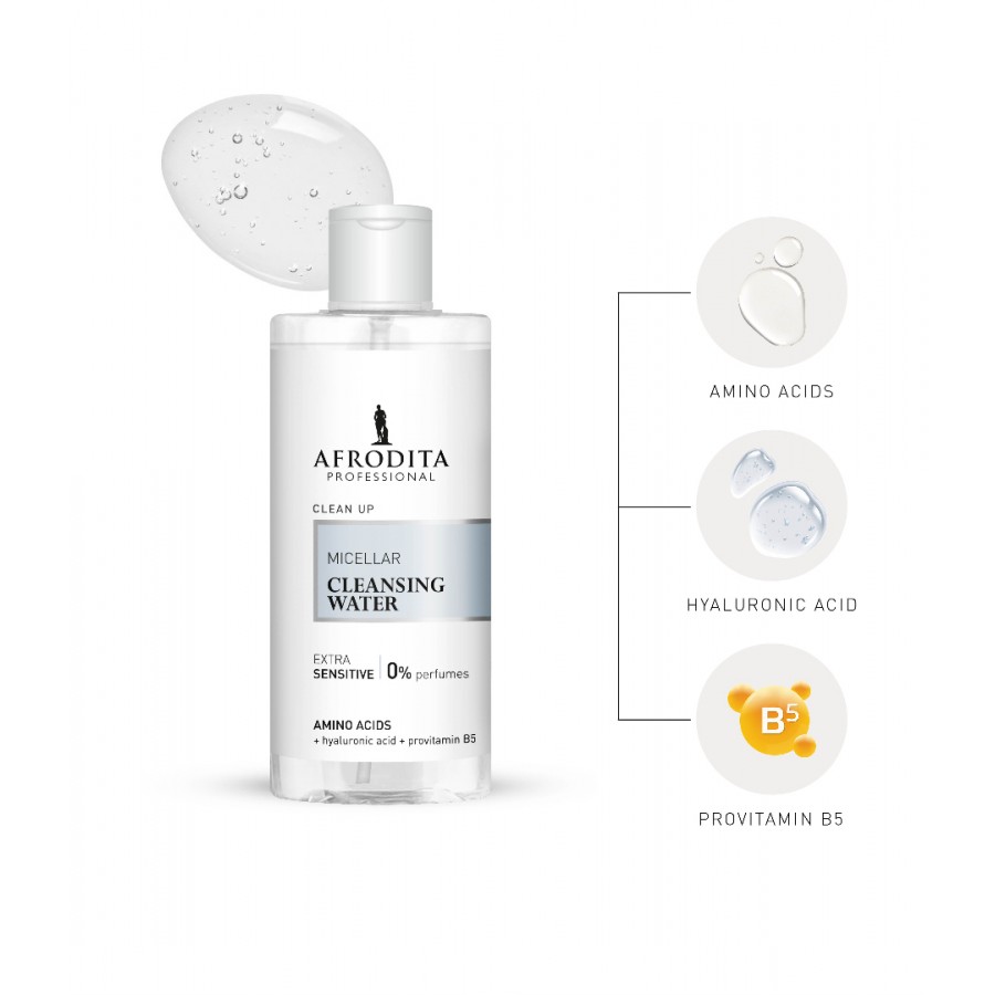 Міцелярна вода Clean Up Micellar cleansing water Afrodita 320 мл — фото №2